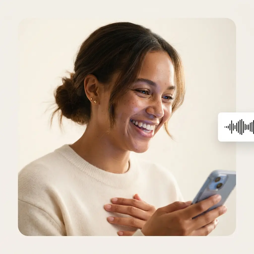 A learner practicing Dutch on her phone