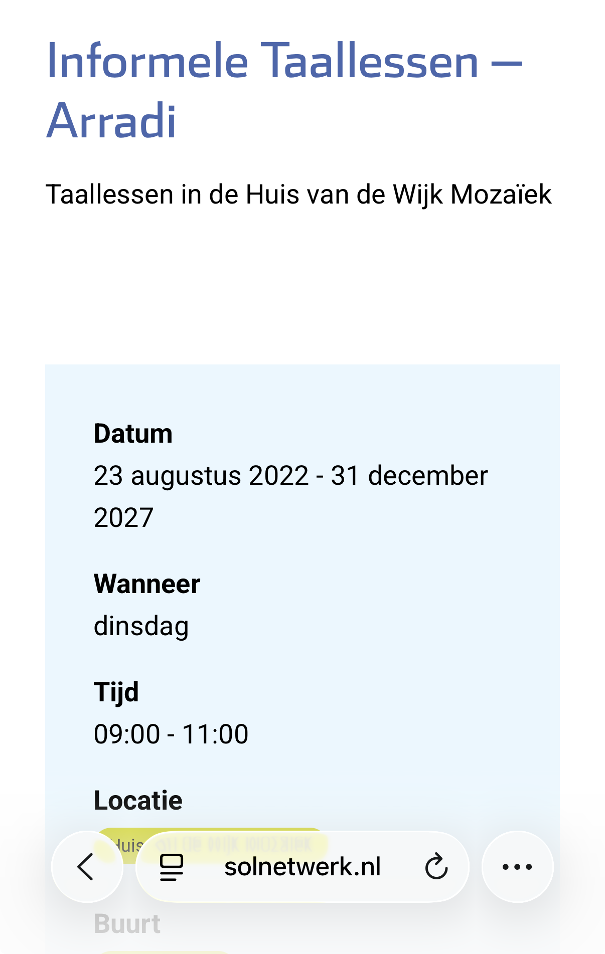 Taaly app - solnetwerk.nl organisatie pagina
