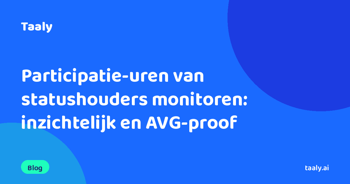 Participatie-uren van statushouders monitoren: inzichtelijk en AVG-proof