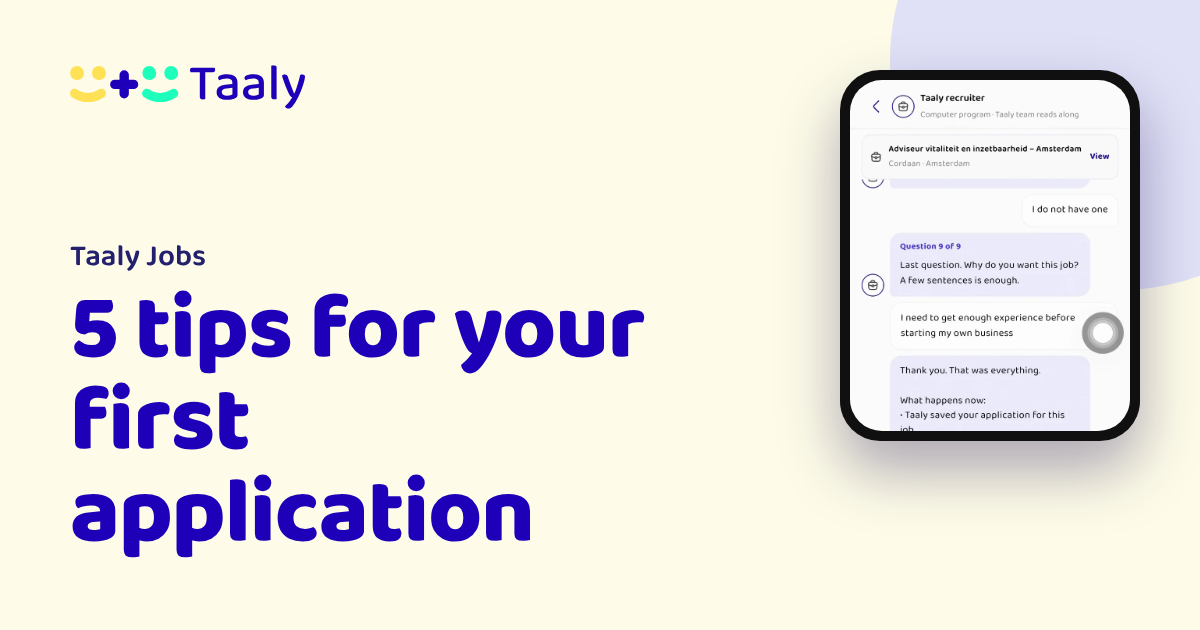 Your first application with Taaly Jobs: five tips